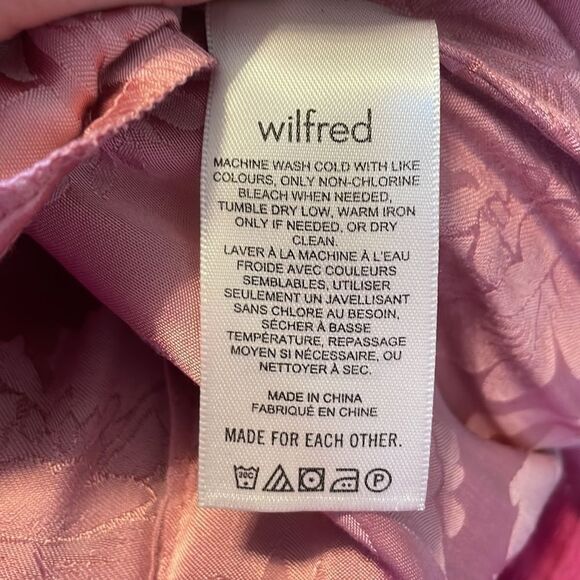 Wilfred Callie Wrap Mini Dress Long Sleeve Pink L - Picture 6 of 8